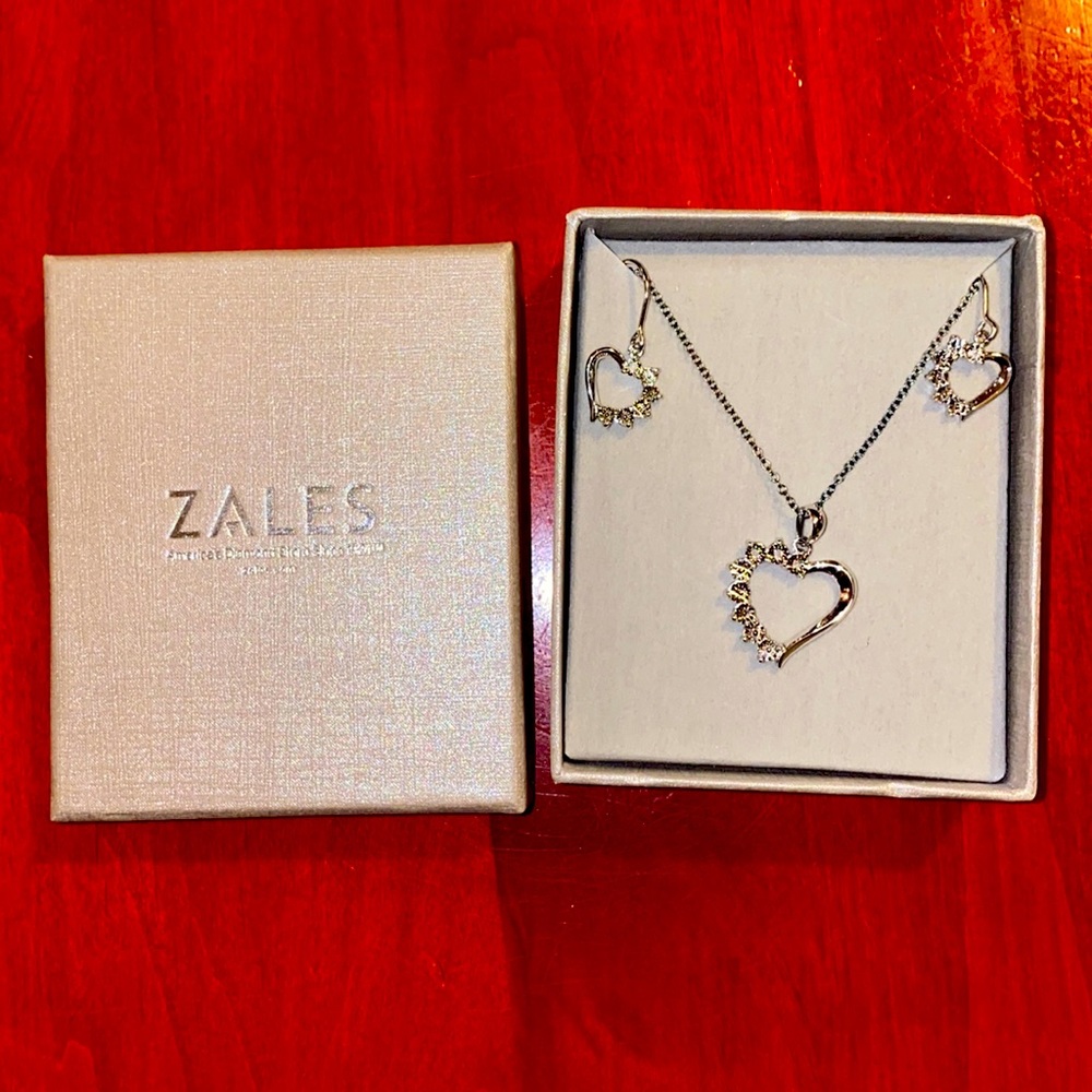 Zales sterling silver heart set